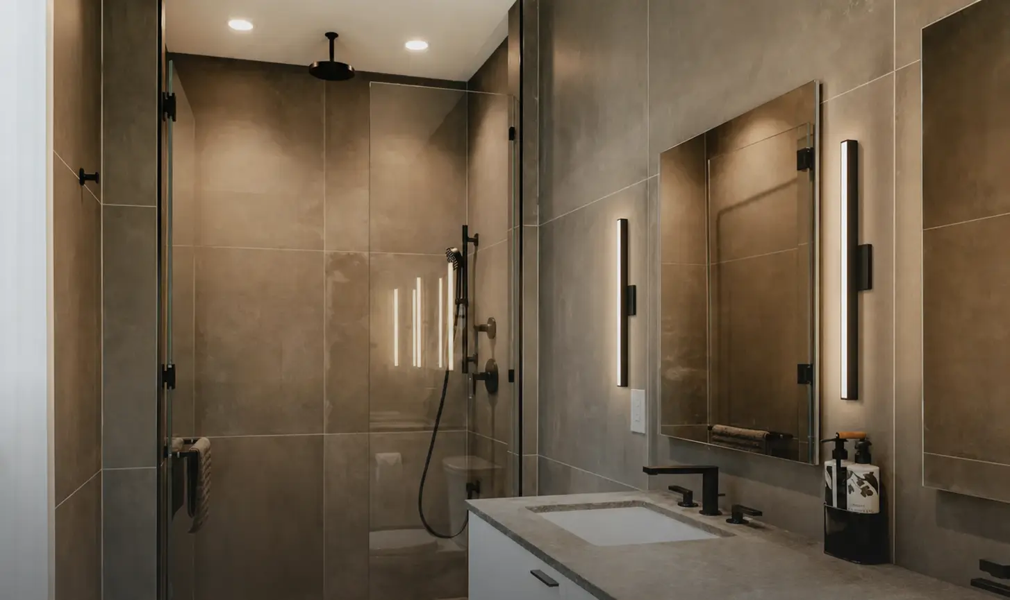 Custom Vanity & Walk-In Shower